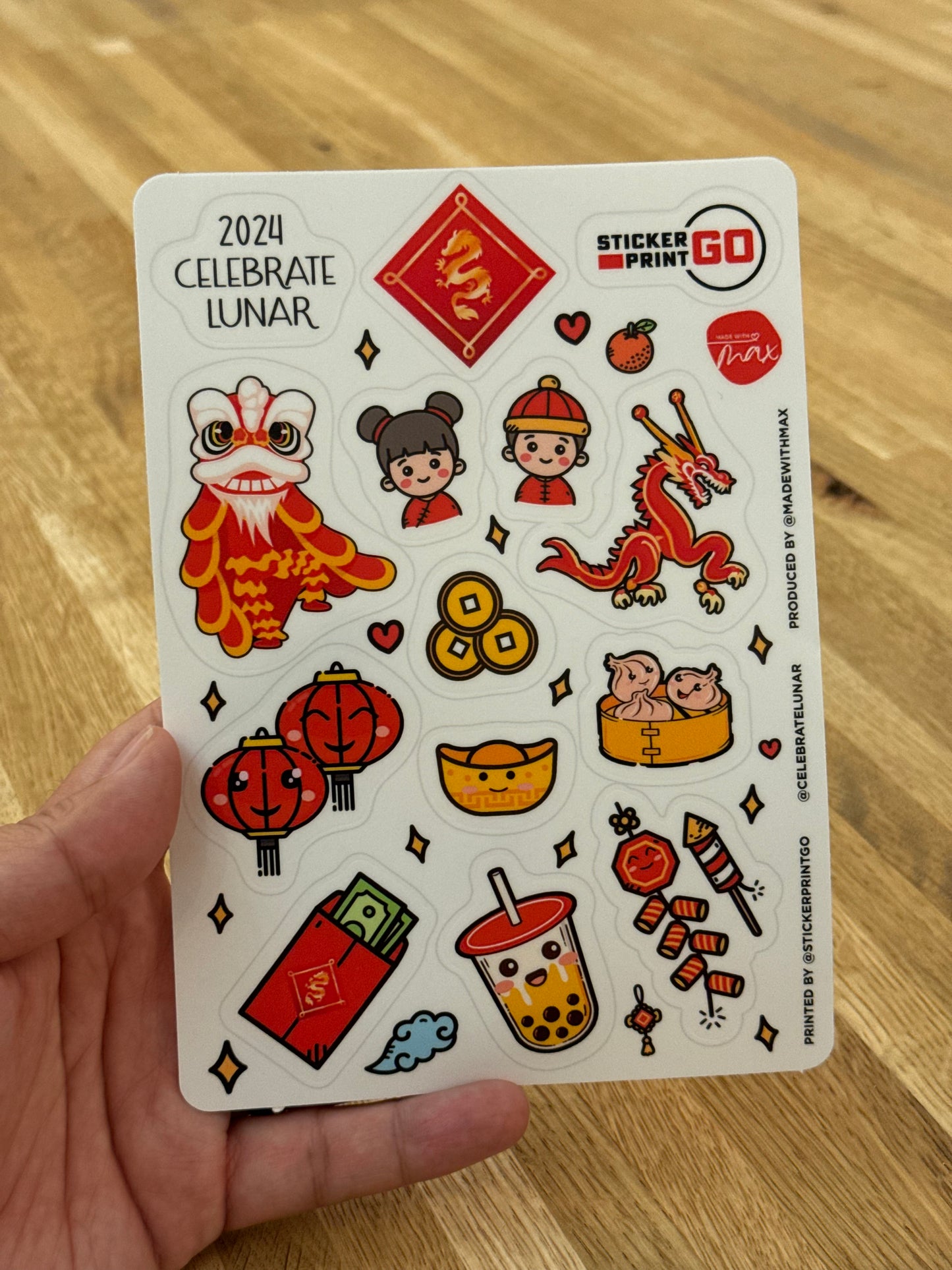 Celebrate Lunar New Year 2024 - Sticker Sheet - $5.00